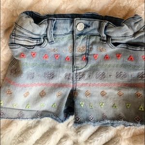girls embroidered jean shorts